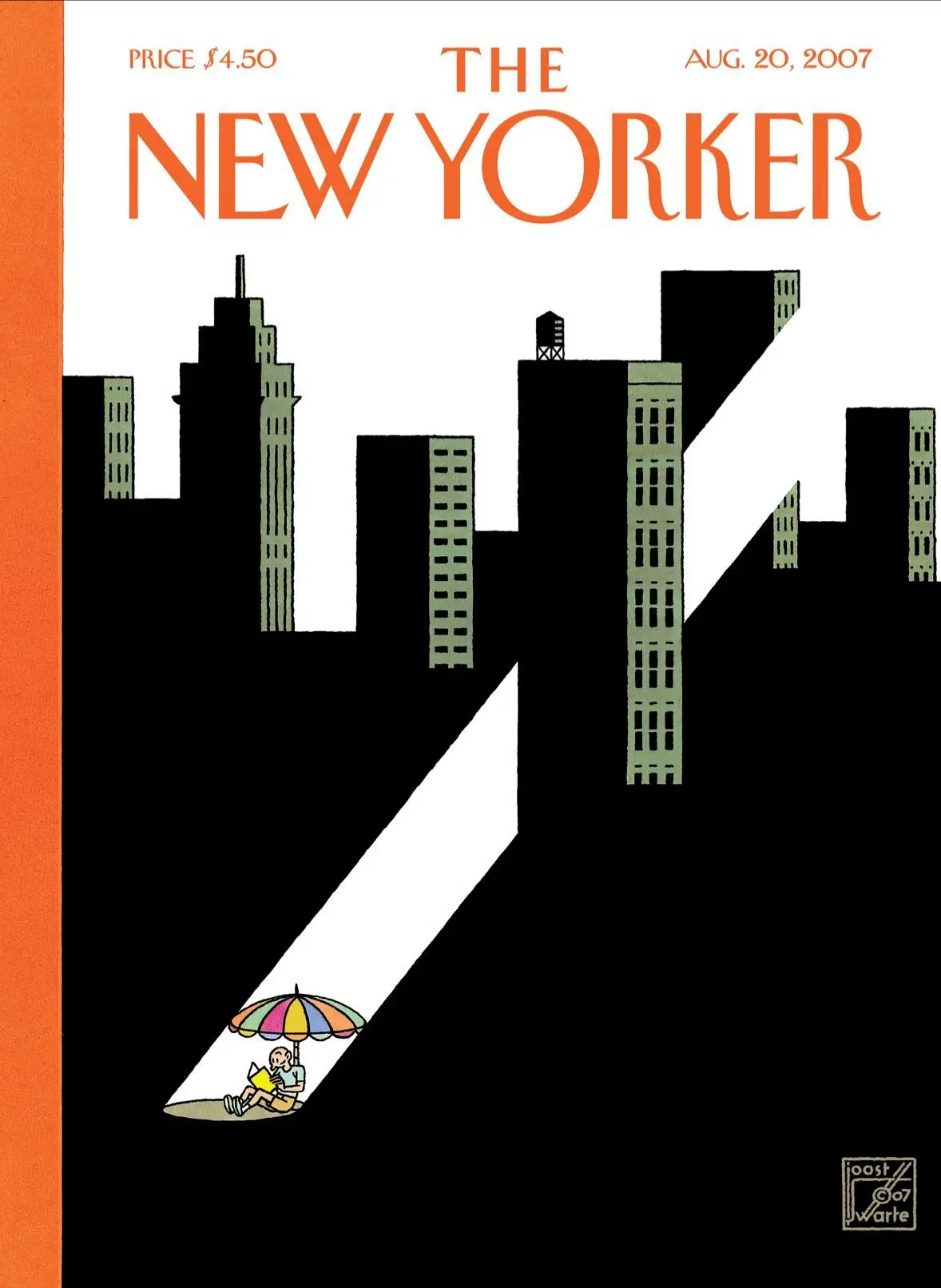 Обложка The New Yorker, 20 августа 2007: Летнее чтение, художник Йост Сварте