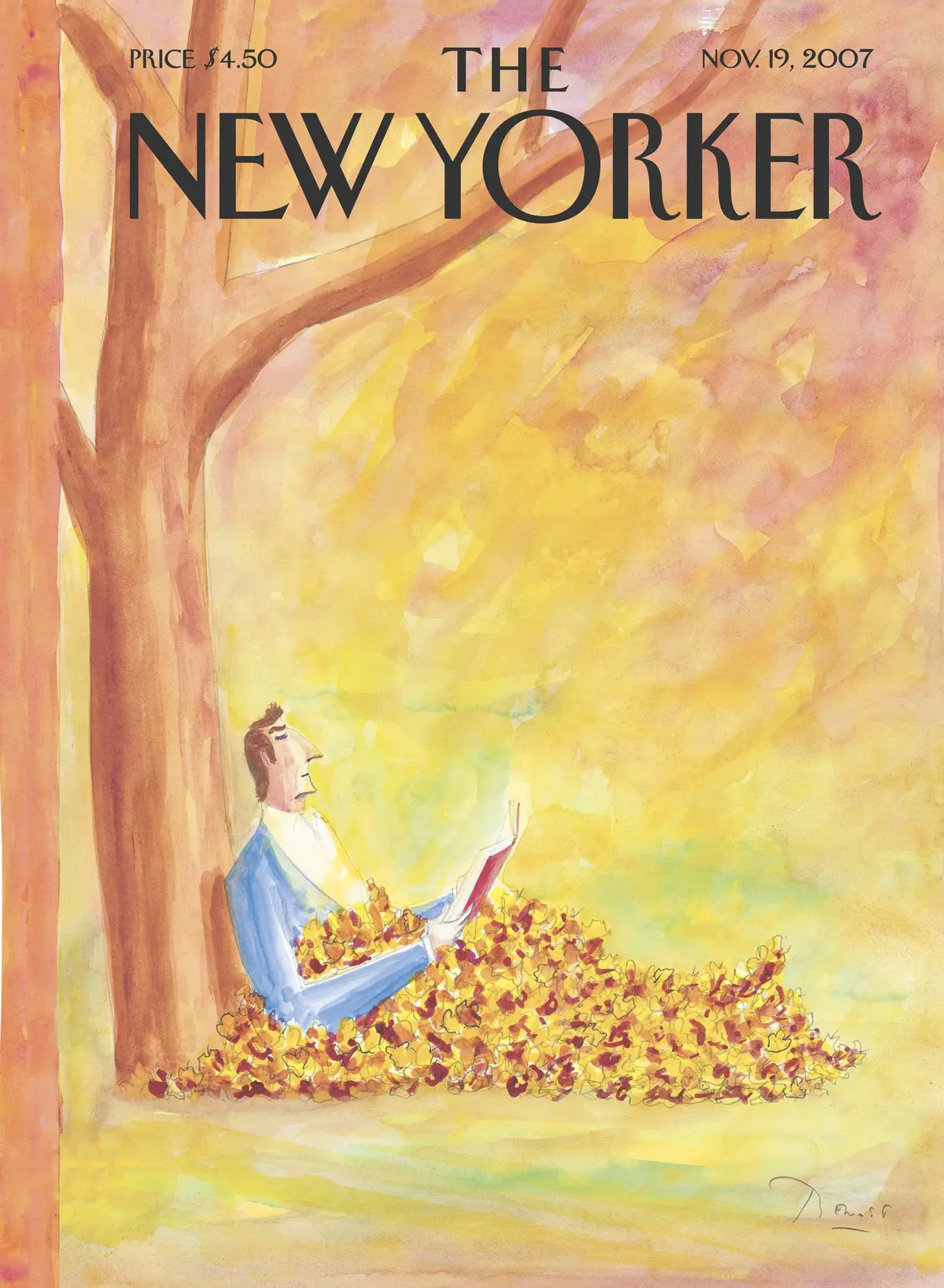 Обложка The New Yorker, 19 ноября 2007: Осенние истории, художник Бенуа ван Иннис