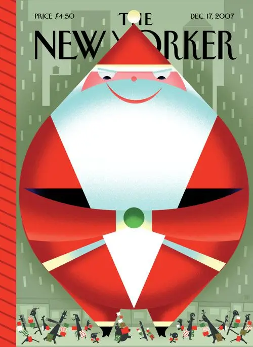 Обложка The New Yorker, 17 декабря 2007: Маленькие носильщики Санты, художник Боб Стейк