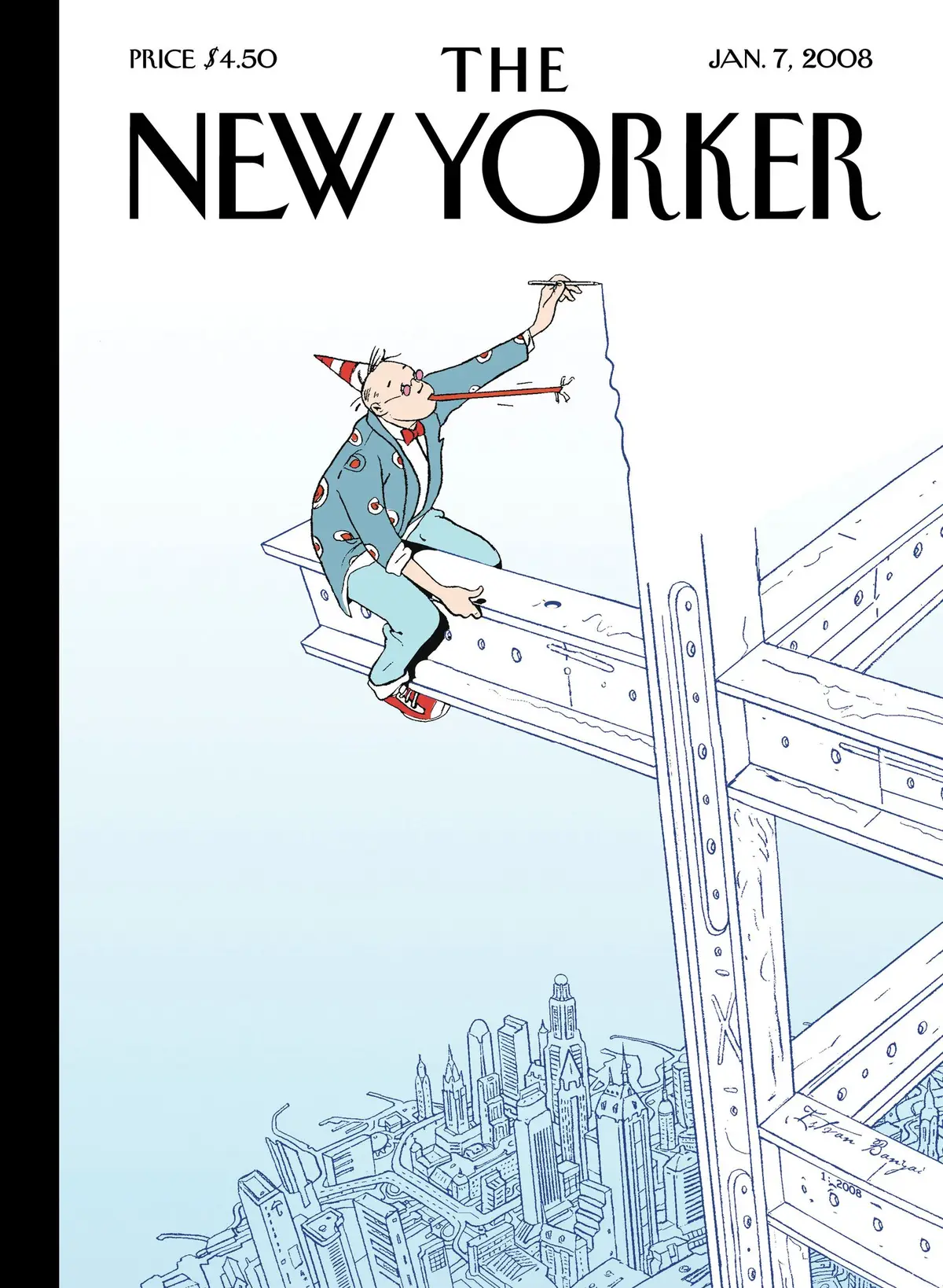Обложка The New Yorker, 7 января 2008: На краю, художник Иштван Баньяи