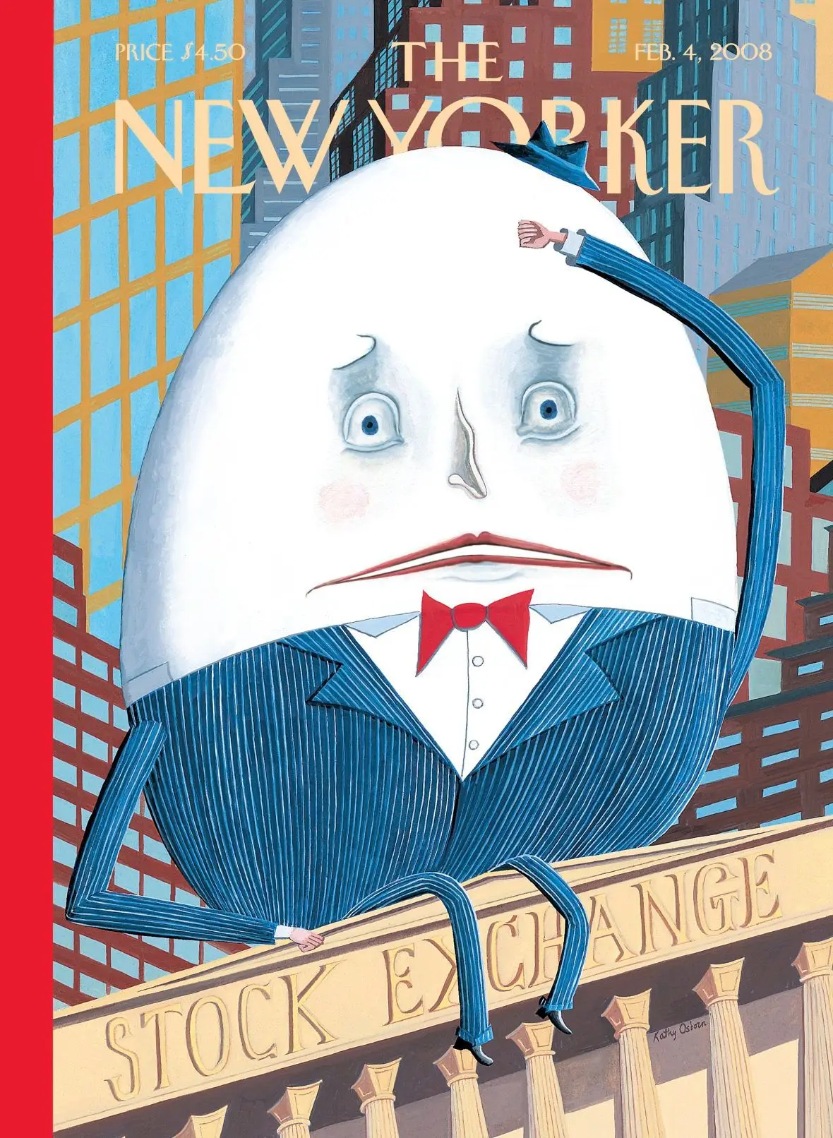 Обложка The New Yorker, 4 февраля 2008: Шалтай-Болтай сидел на стене…, художник Кэти Осборн