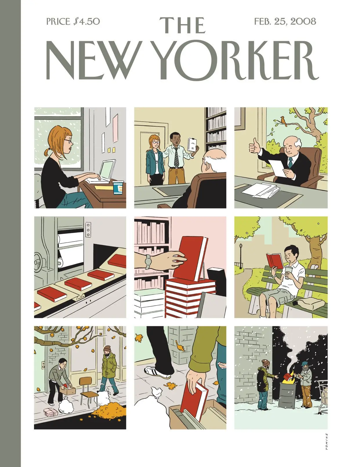 Обложка The New Yorker, 25 февраля 2008: Срок хранения, художник Эдриан Томине