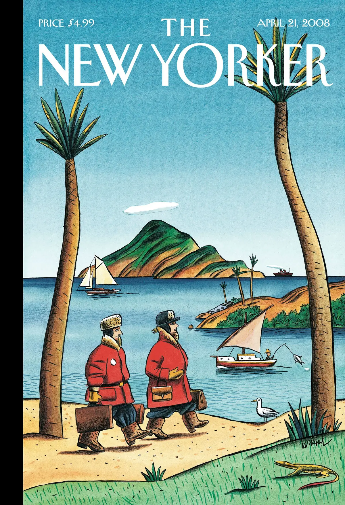Обложка The New Yorker, 21 апреля 2008: В движении, художник Жак де Лусталь