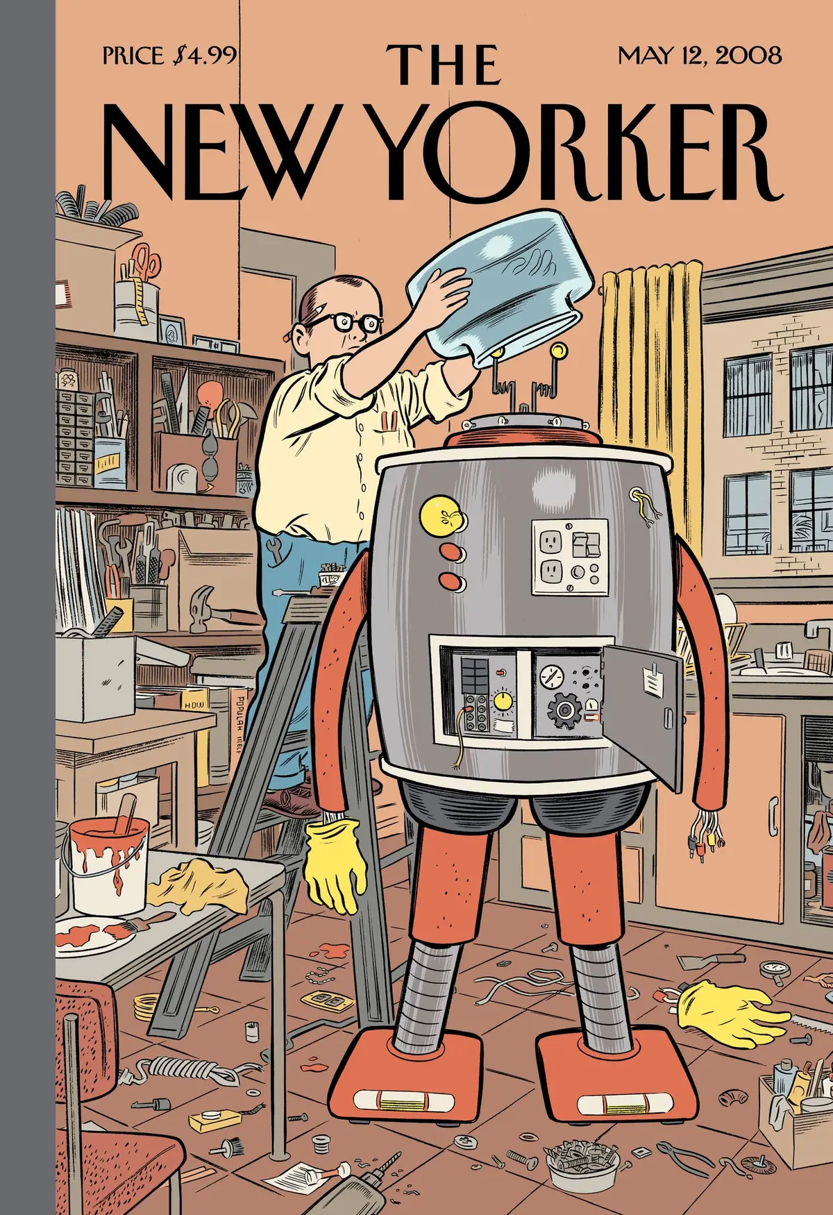Обложка The New Yorker, 12 мая 2008: Лучший друг человека, художник Дэниел Клоуз