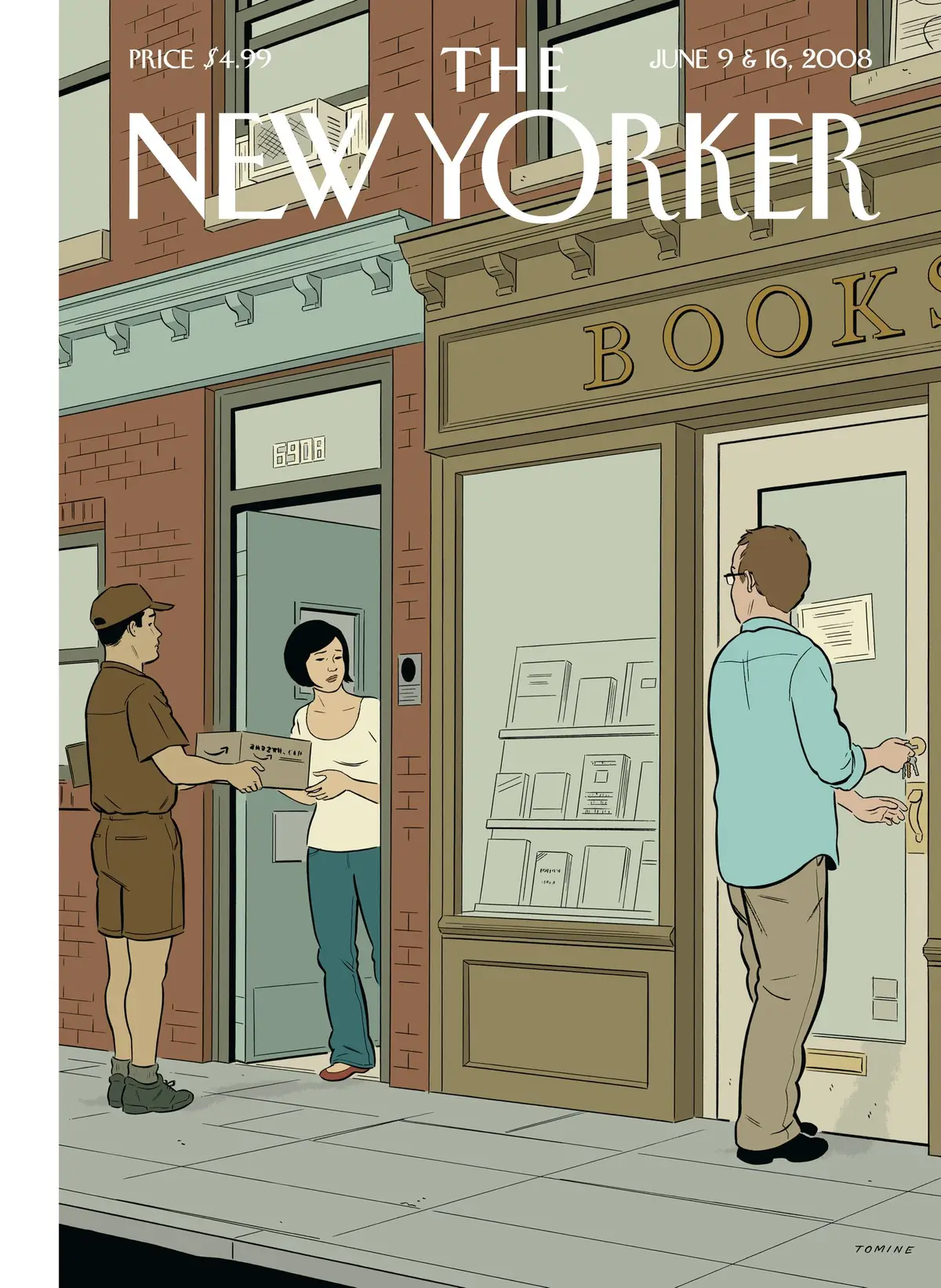 Обложка The New Yorker, 9 июня 2008: Книголюбы, художник Эдриан Томине