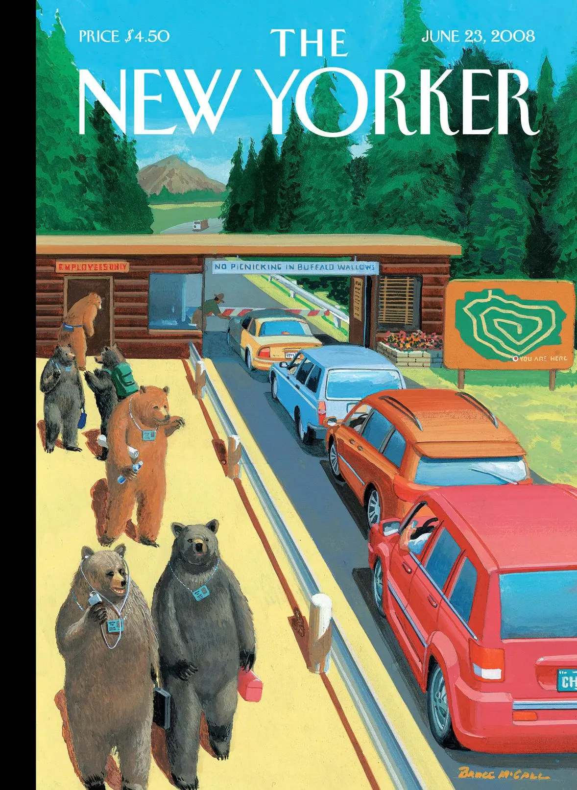 Обложка The New Yorker, 23 июня 2008: Летняя работа, художник Брюс Макколл