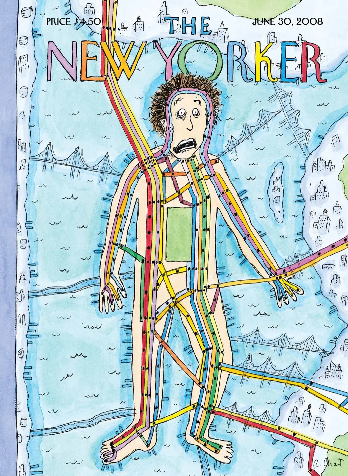 Обложка The New Yorker, 30 июня 2008: Человек в метро, художник Роз Част