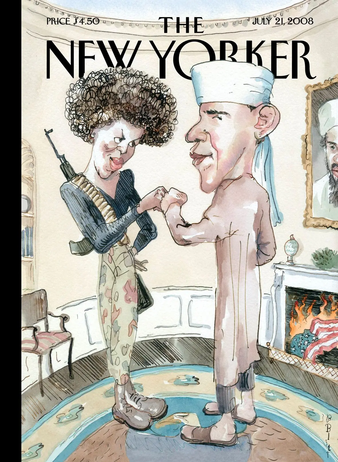 Обложка The New Yorker, 21 июля 2008: Политика страха, художник Барри Блитт