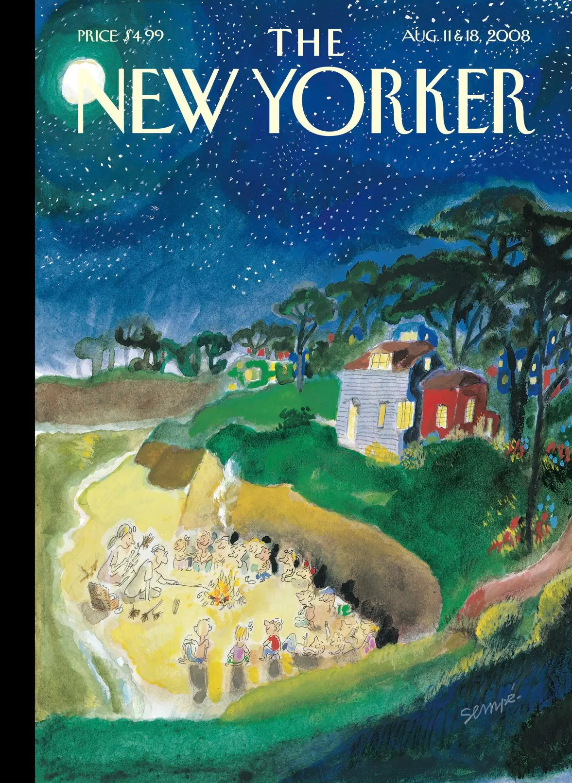 Обложка The New Yorker, 11 августа 2008: Воспоминания о будущем, художник Жан-Жак Сампе