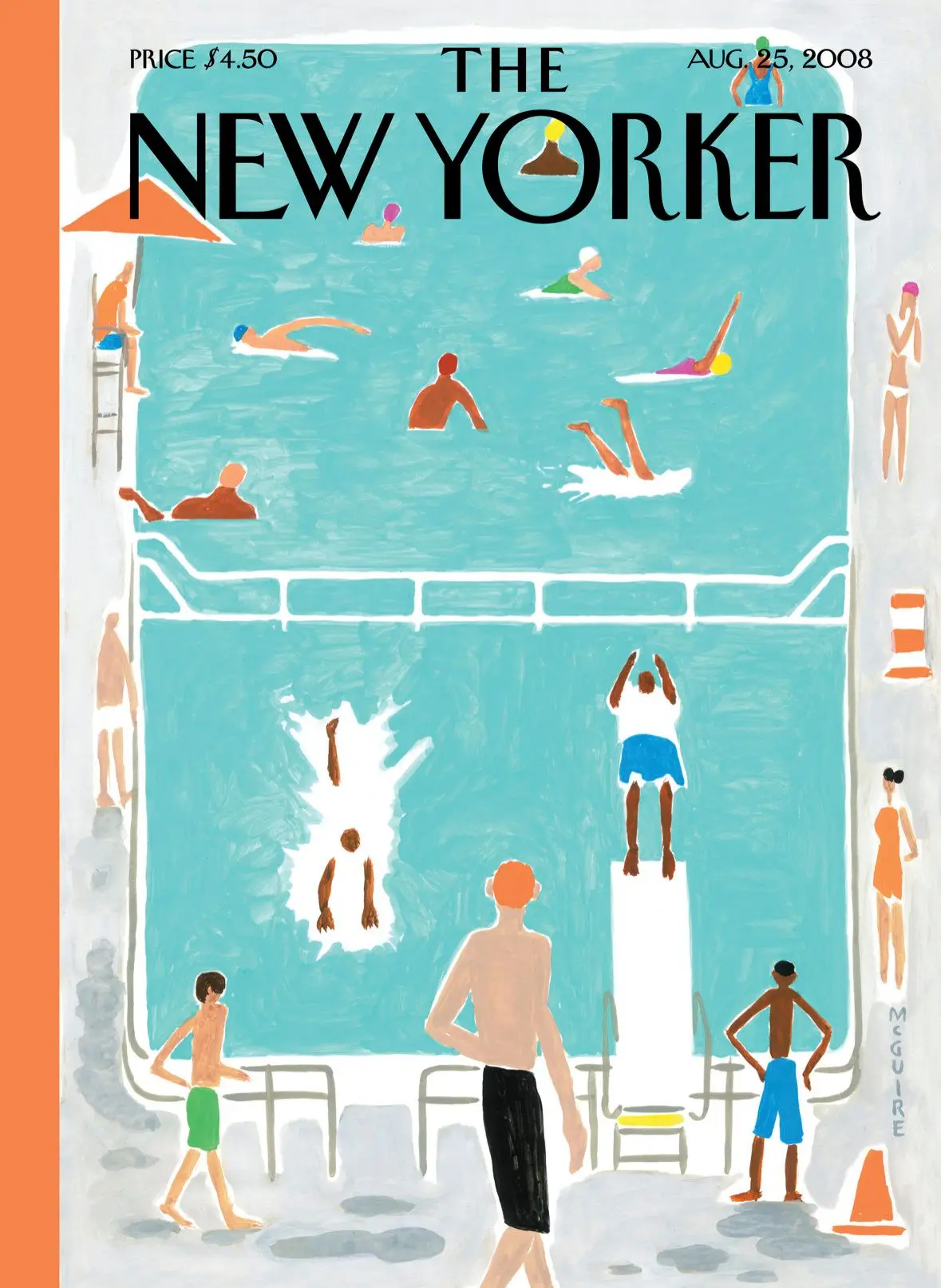 Обложка The New Yorker, 25 августа 2008: Плыть, плыл, плавал, художник Ричард Макгуайр