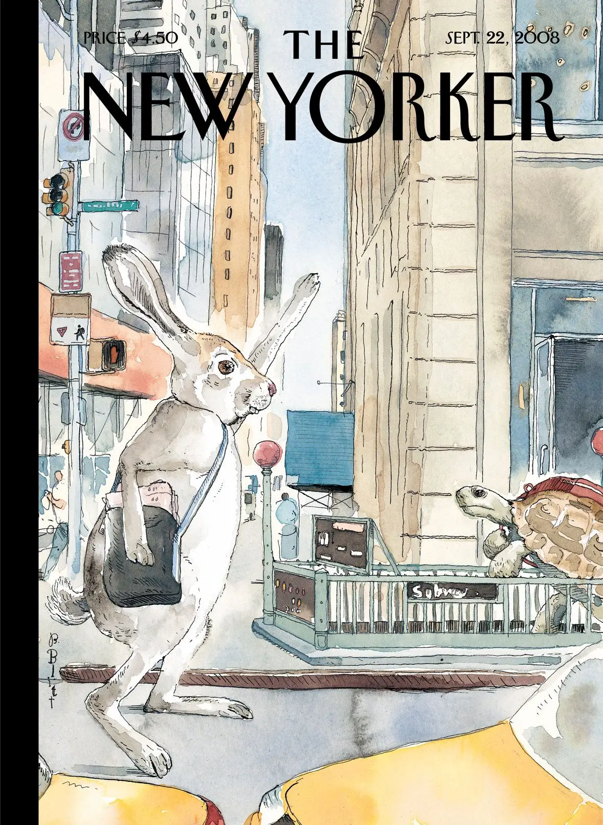 Обложка The New Yorker, 22 сентября 2008: Гонка началась, художник Барри Блитт