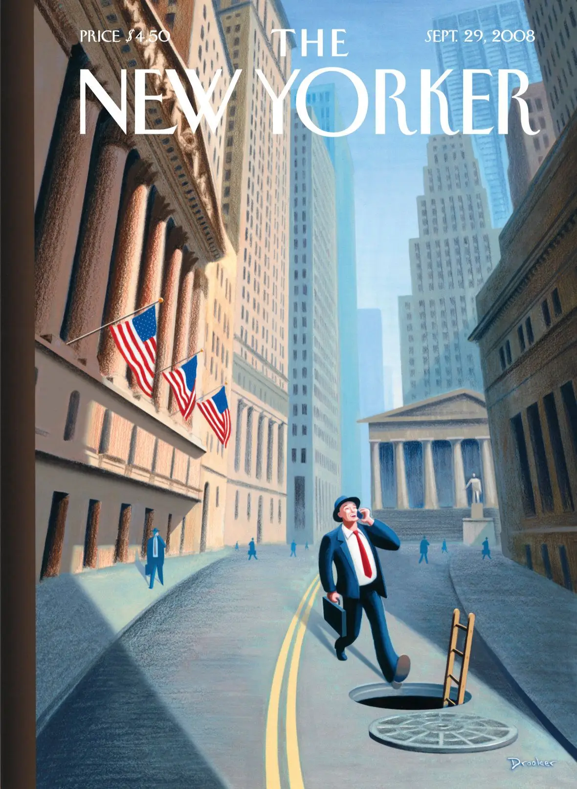 Обложка The New Yorker, 29 сентября 2008: Нисходящая мобильность, художник Эрик Друкер