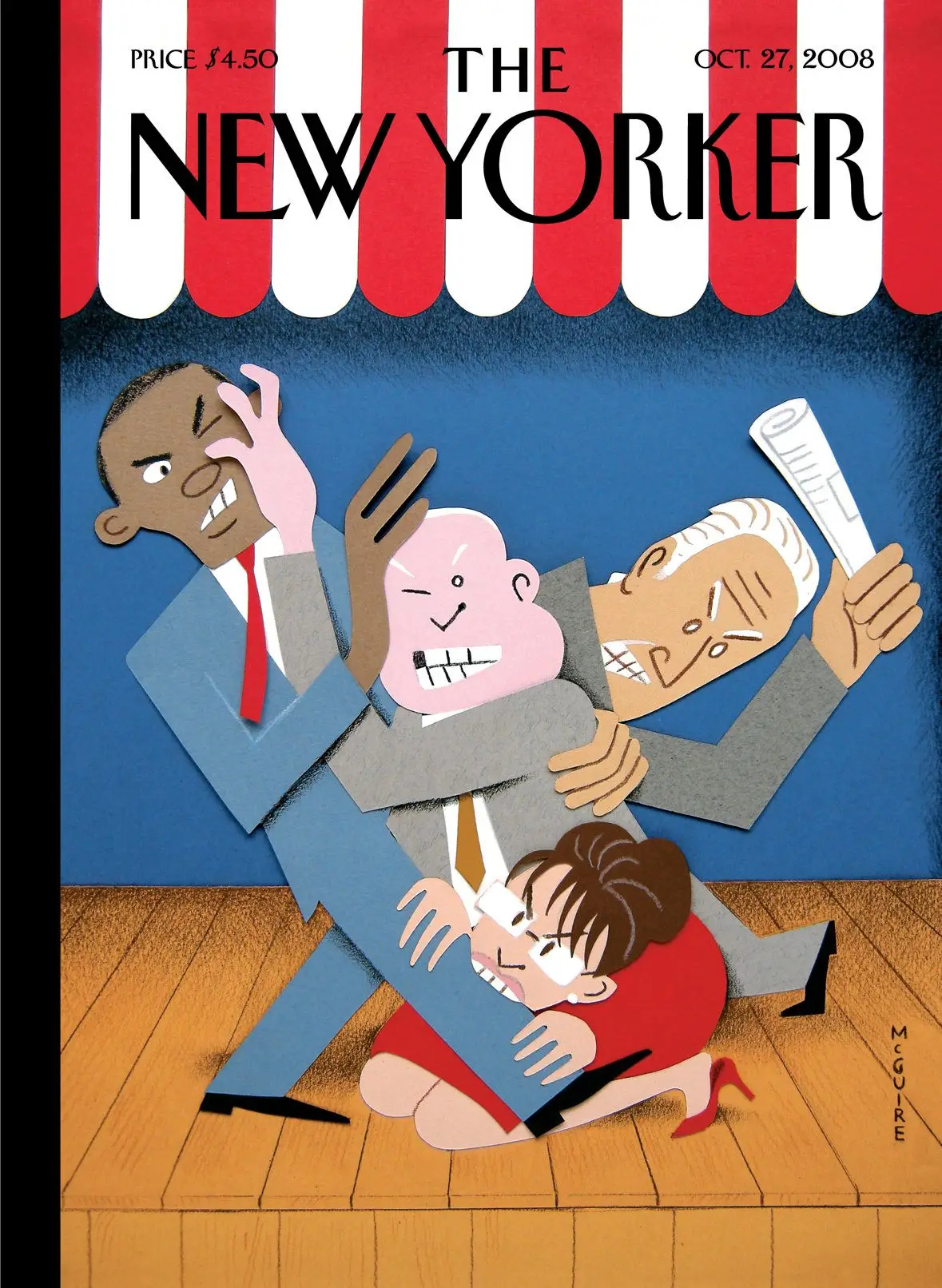 Обложка The New Yorker, 27 октября 2008: С достоинством, художник Ричард Макгуайр