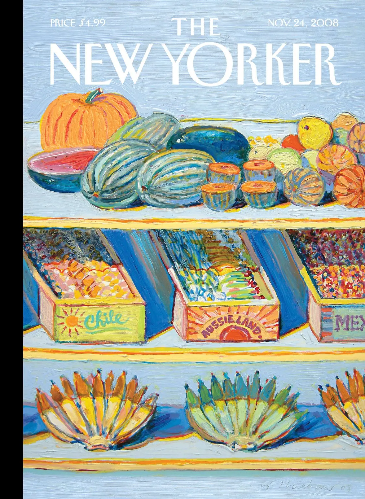 Обложка The New Yorker, 24 ноября 2008: Выставка урожая, художник Уэйн Тибо