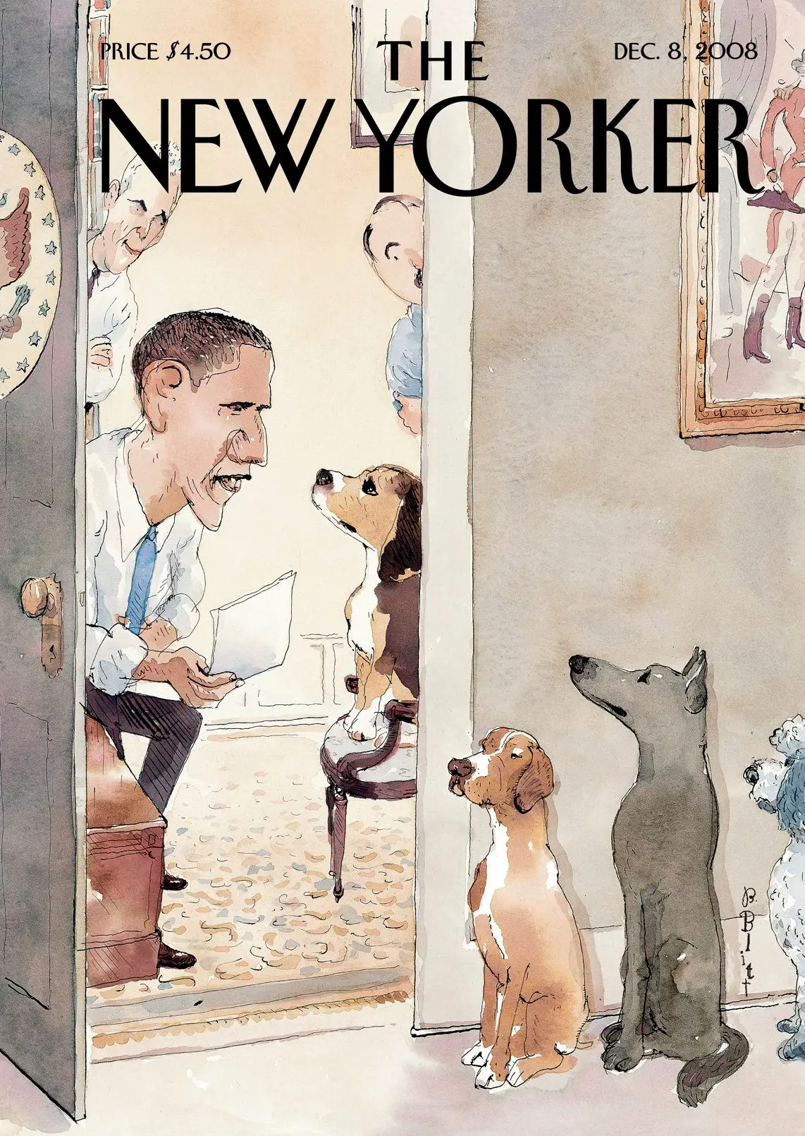 Обложка The New Yorker, 8 декабря 2008: Проверка, художник Барри Блитт