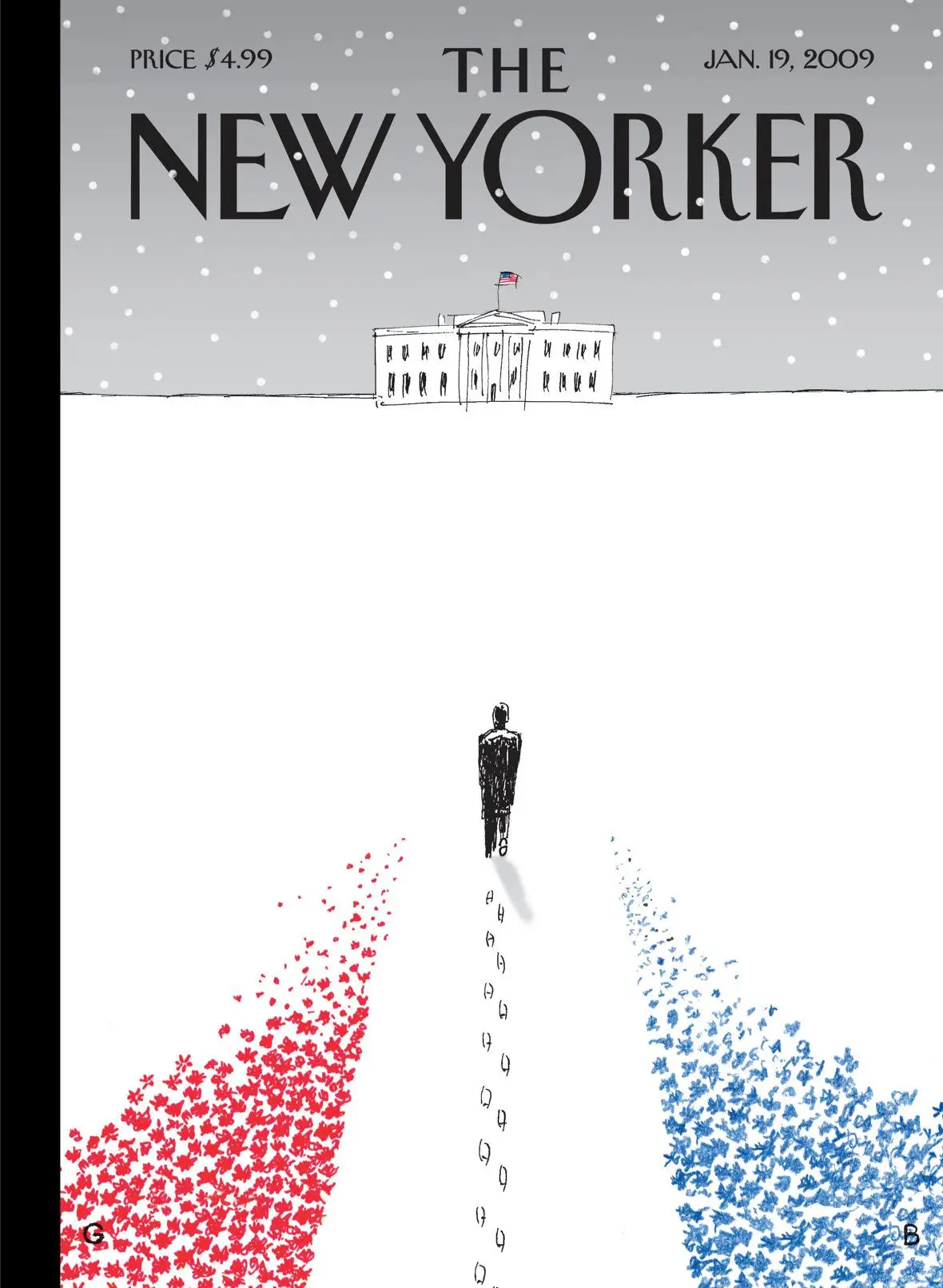 Обложка The New Yorker, 19 января 2009: В Белый дом, художник Ги Бийу