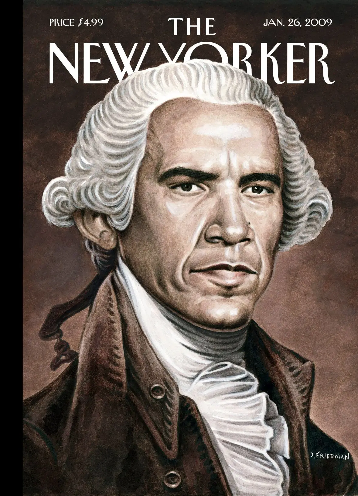 Обложка The New Yorker, 26 января 2009: Первый, художник Дрю Фридман