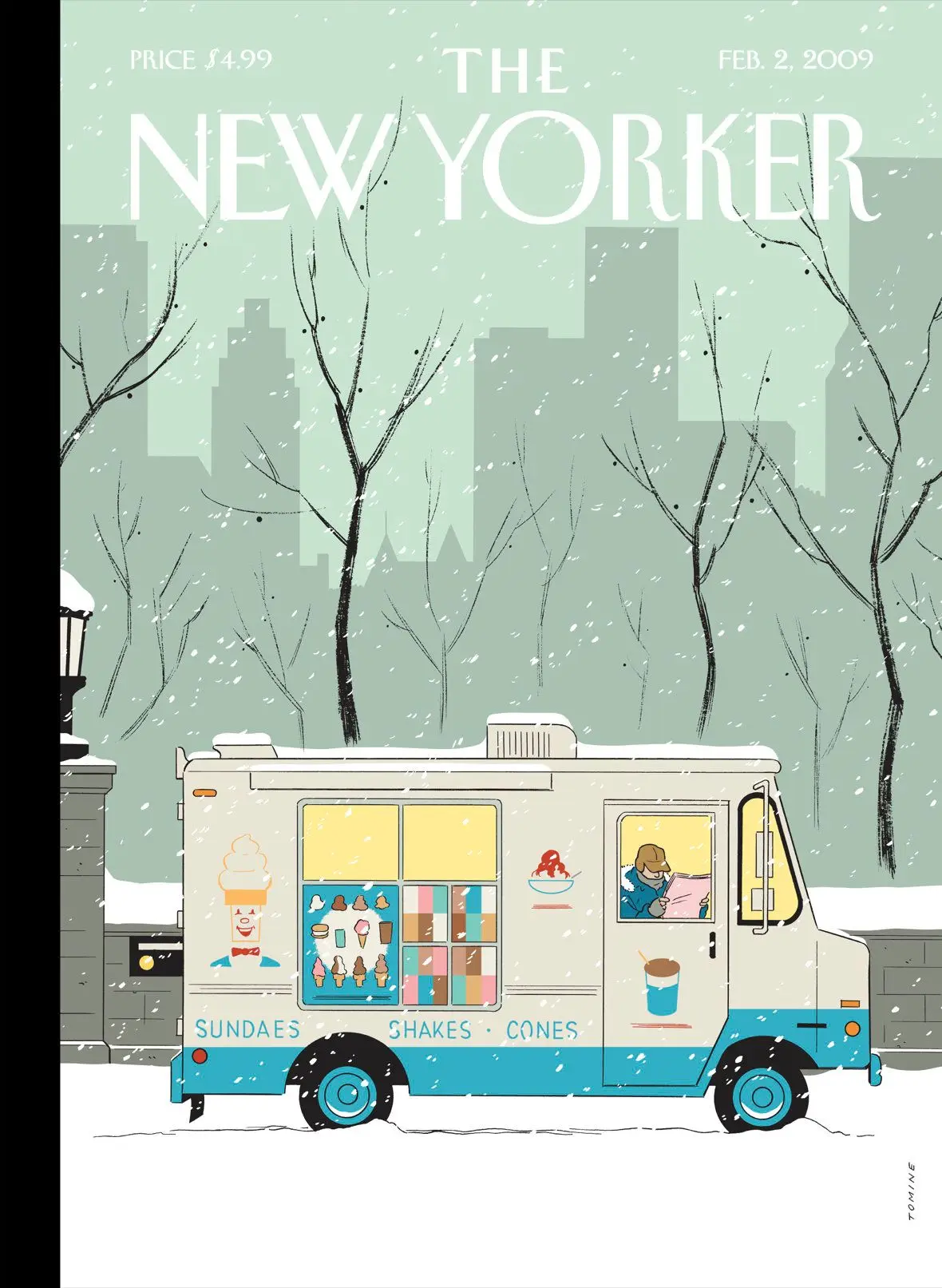 Обложка The New Yorker, 2 февраля 2009: Зимние каникулы, художник Эдриан Томине