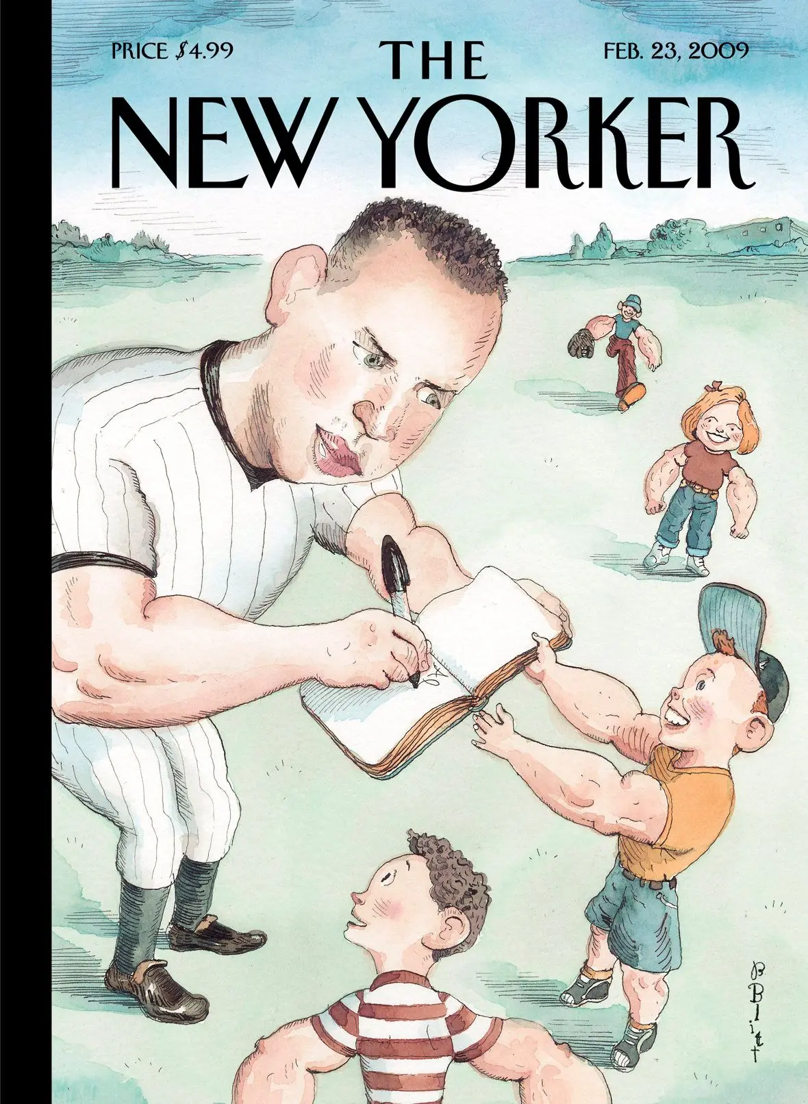 Обложка The New Yorker, 23 февраля 2009: Мимо базы, художник Барри Блитт