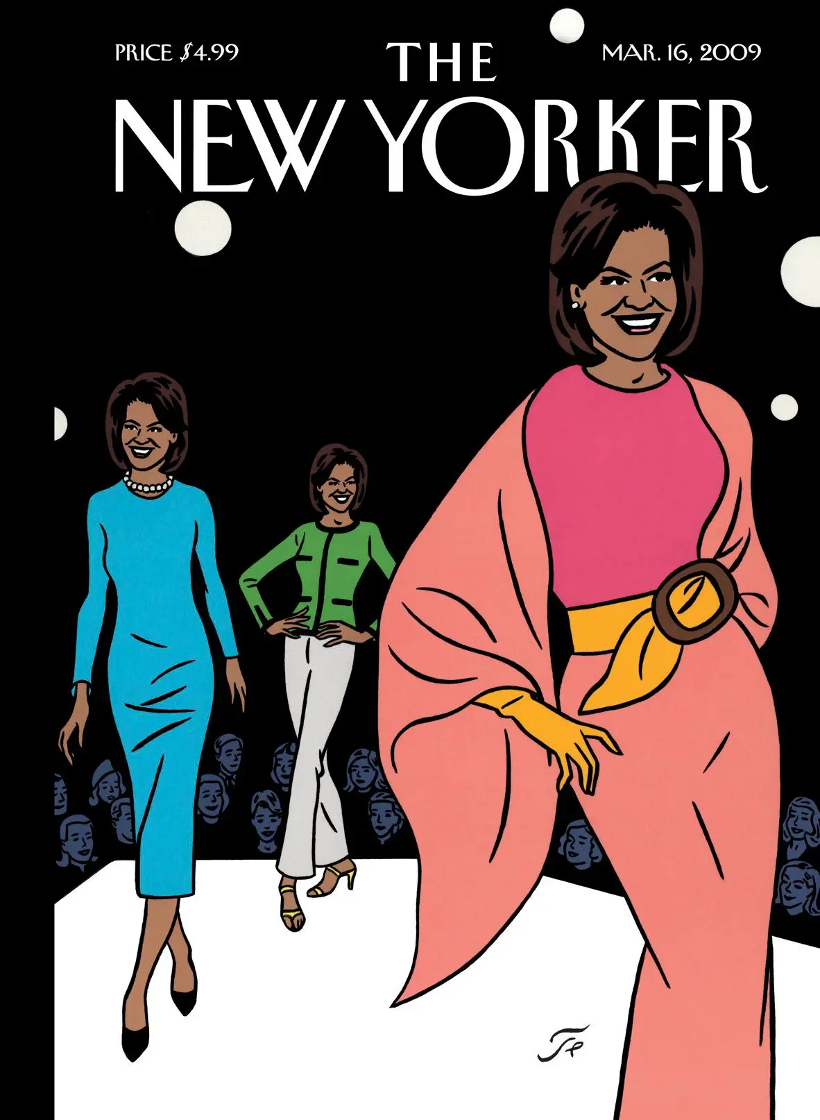 Обложка The New Yorker, 16 марта 2009: Мишель О., художник Флок