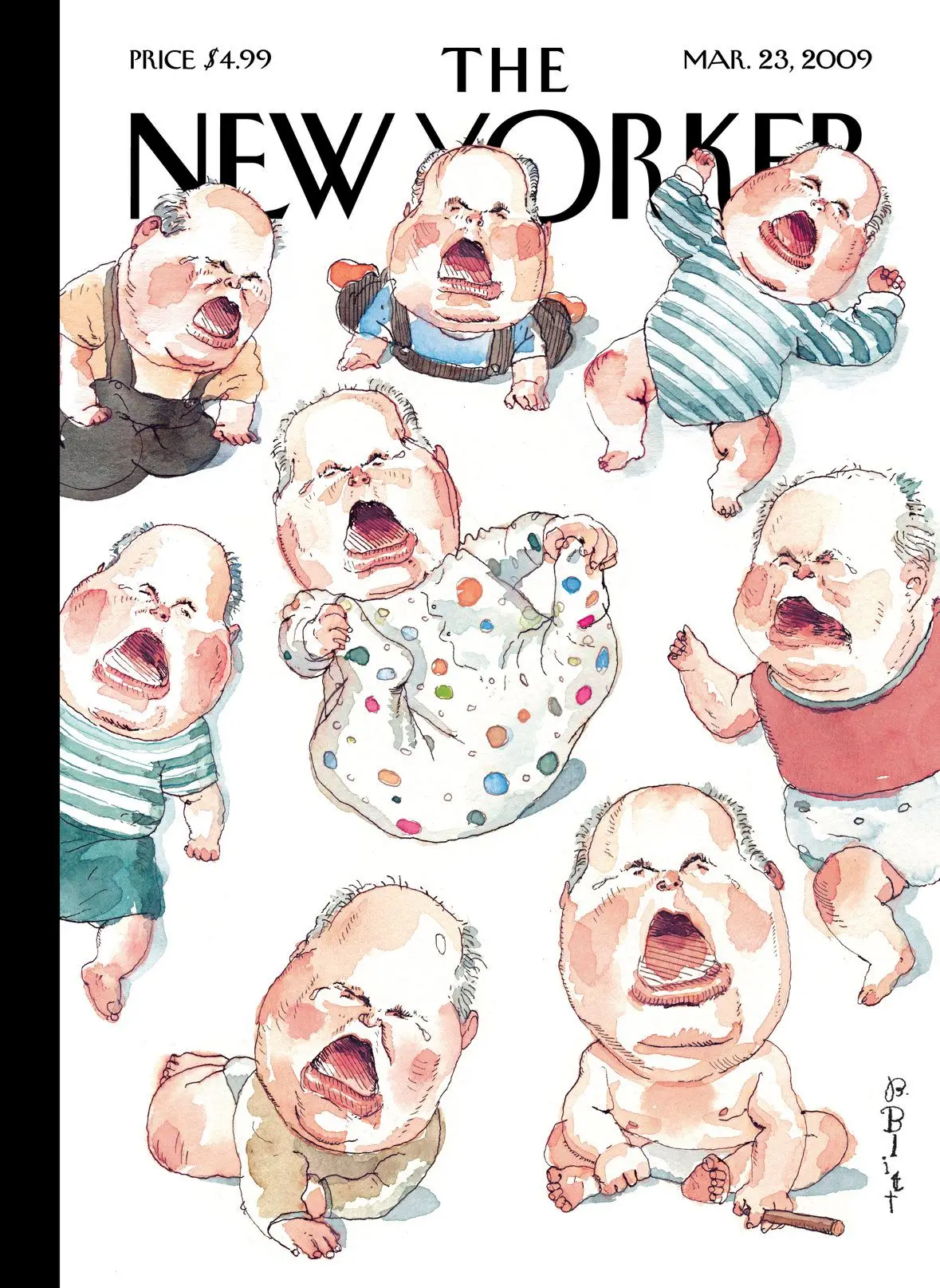 Обложка The New Yorker, 23 марта 2009: Осьмипробка, художник Барри Блитт