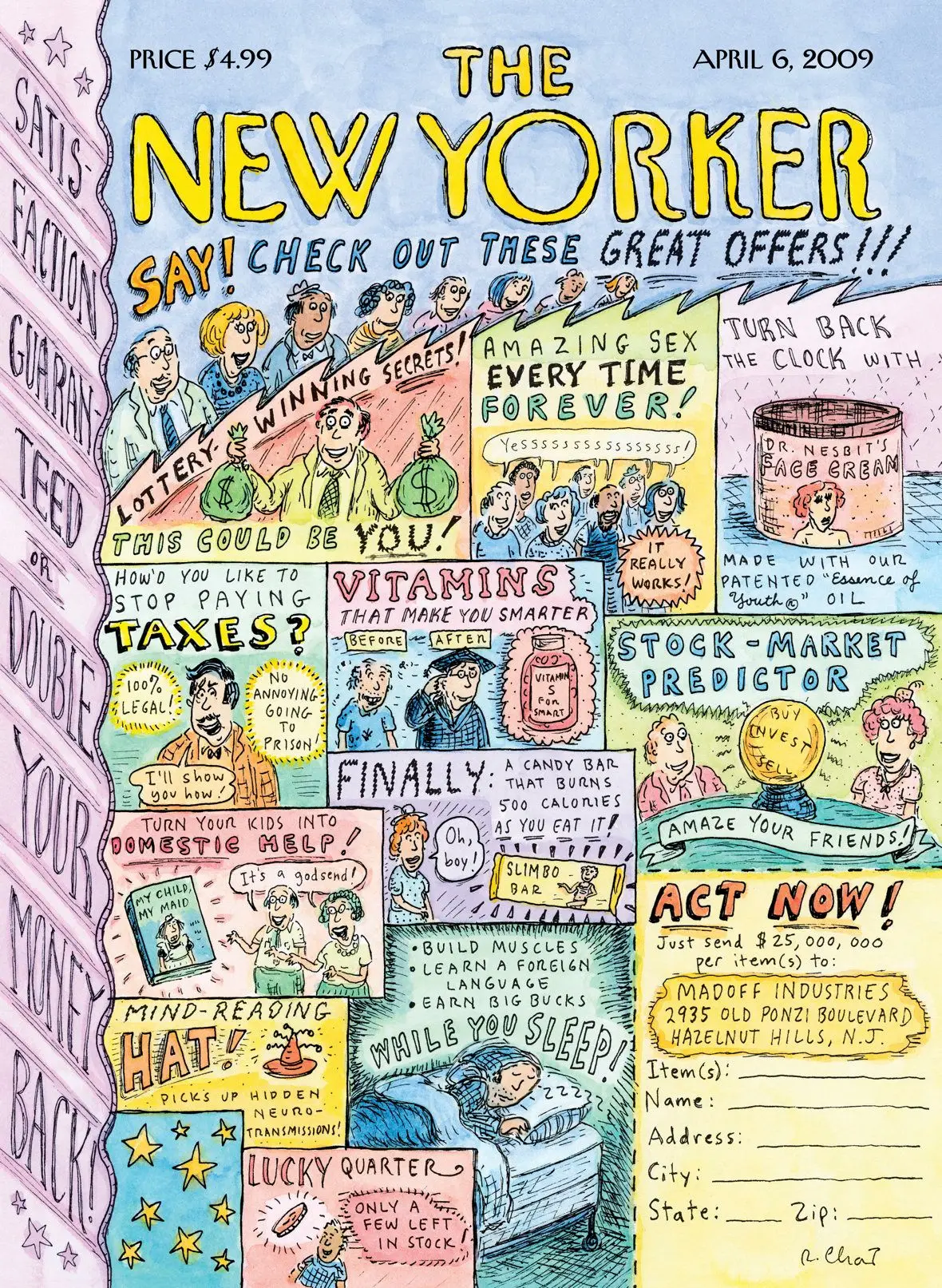 Обложка The New Yorker, 6 апреля 2009: Первоапрельская шутка, художник Роз Част
