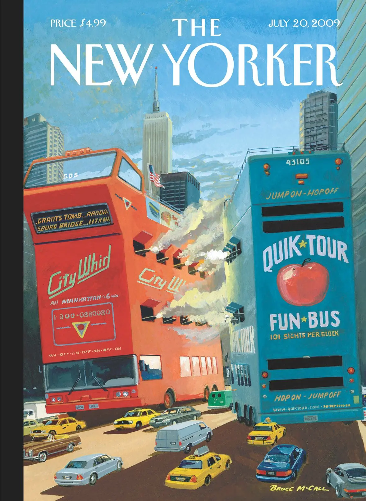 Обложка The New Yorker, 20 июля 2009: Туристические войны, художник Брюс Макколл