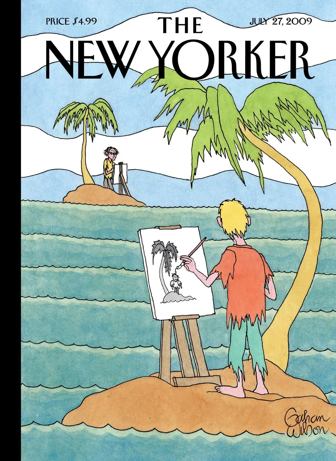Обложка The New Yorker, 27 июля 2009: Остров карикатур, художник Гэхан Уилсон