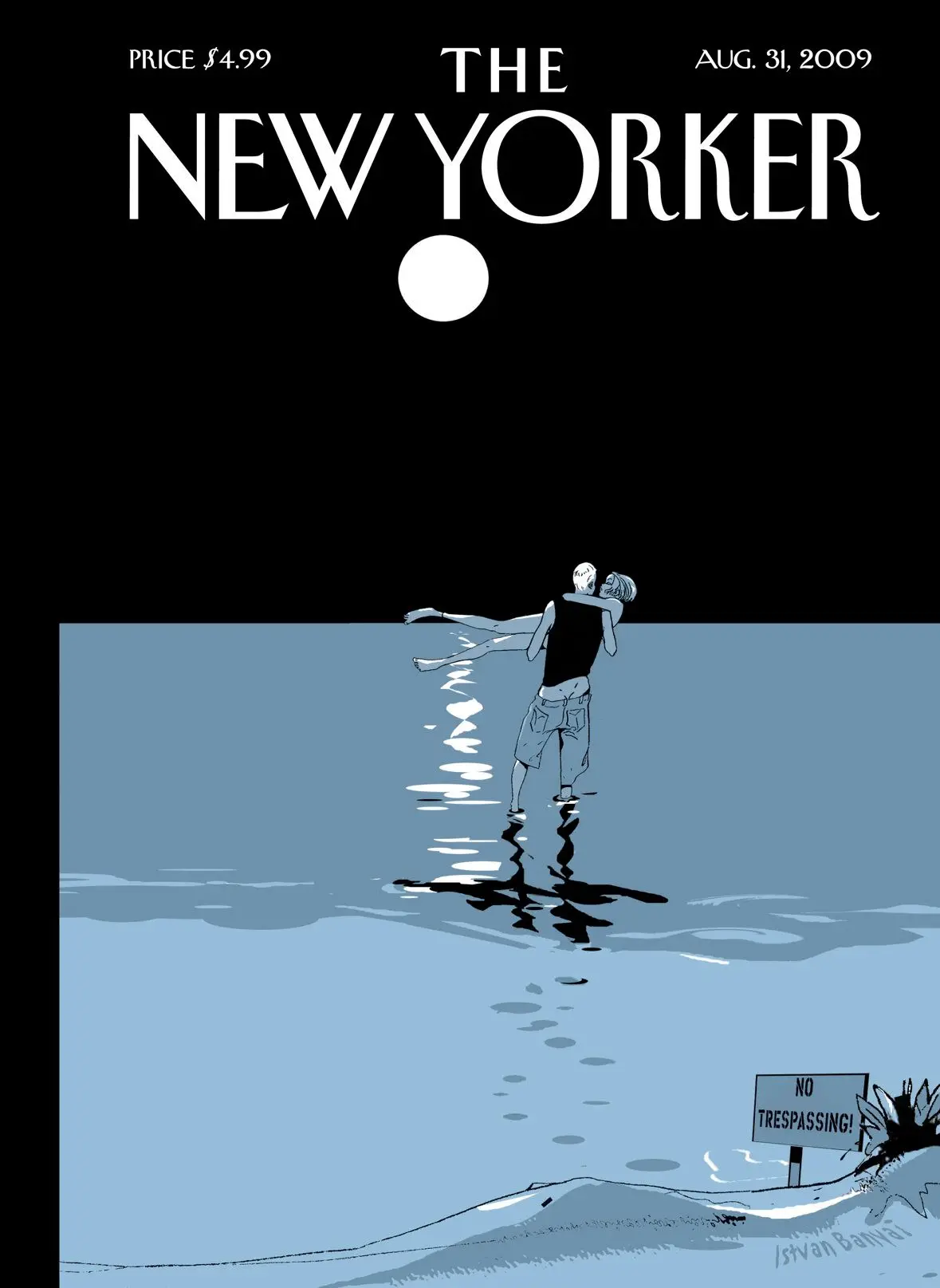 Обложка The New Yorker, 31 августа 2009: Проход запрещён, художник Иштван Баньяи