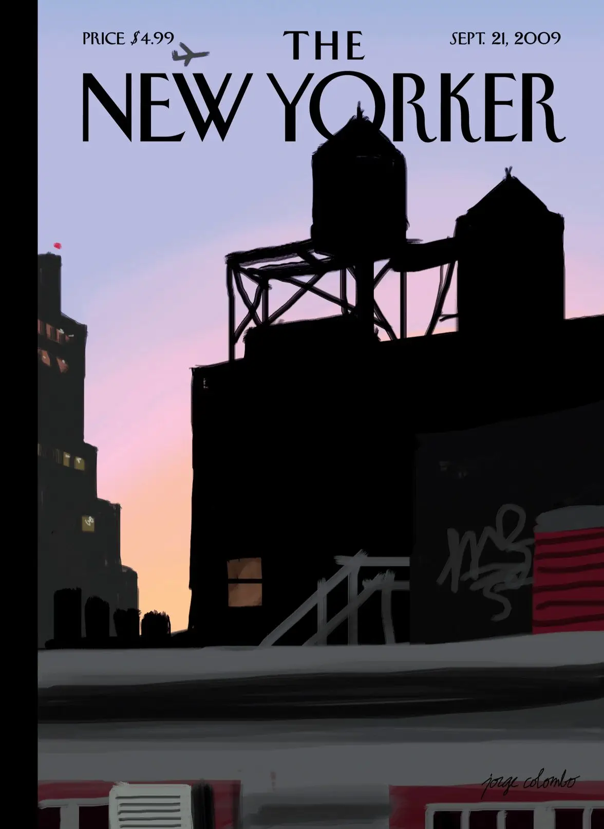 Обложка The New Yorker, 21 сентября 2009: Рисунок пальцем: новый день, художник Хорхе Коломбо