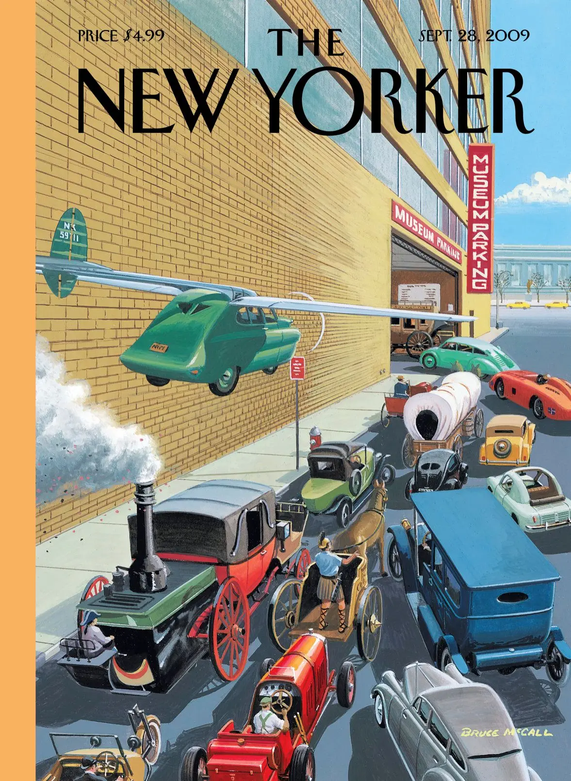 Обложка The New Yorker, 28 сентября 2009: Парковка у музея, художник Брюс Макколл