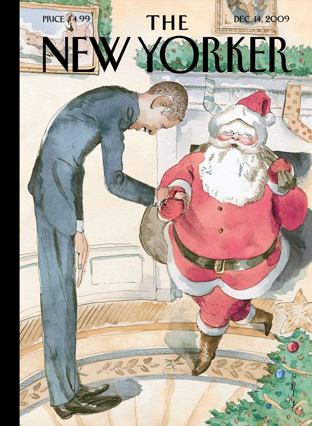 Обложка The New Yorker, 14 декабря 2009: Поздравления с праздником, художник Барри Блитт