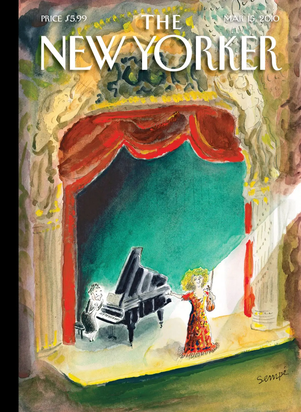 Обложка The New Yorker, 15 марта 2010: В центре внимания, художник Жан-Жак Сампе