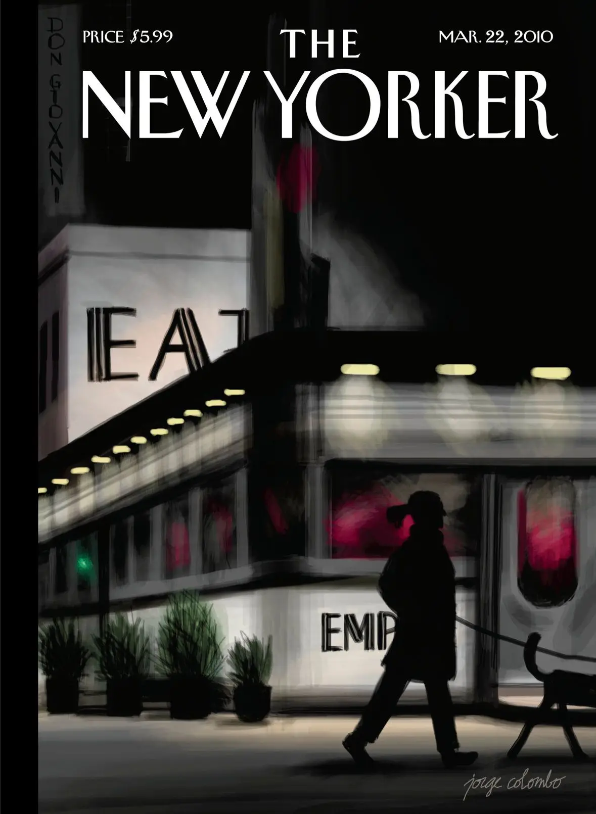 Обложка The New Yorker, 22 марта 2010: Вечерняя прогулка, художник Хорхе Коломбо