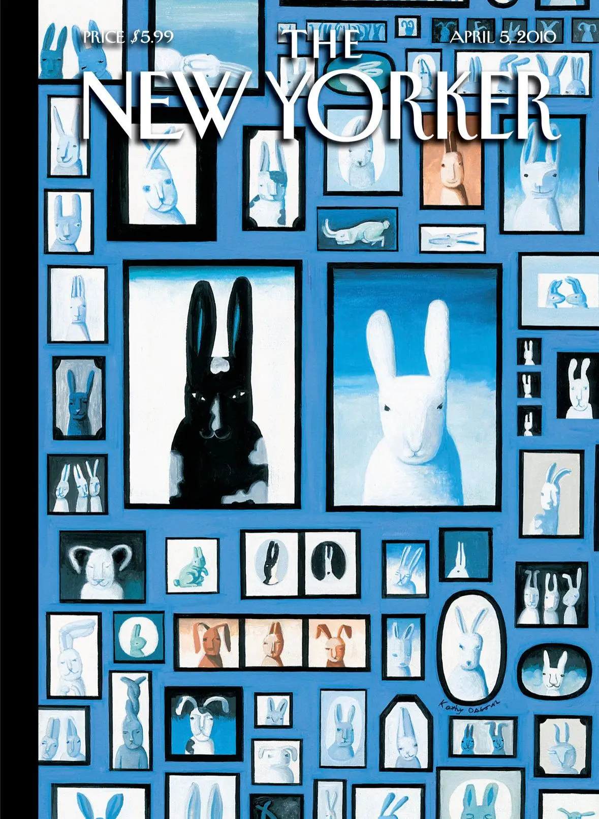 Обложка The New Yorker, 5 апреля 2010: Семья кроликов, художник Кэти Осборн