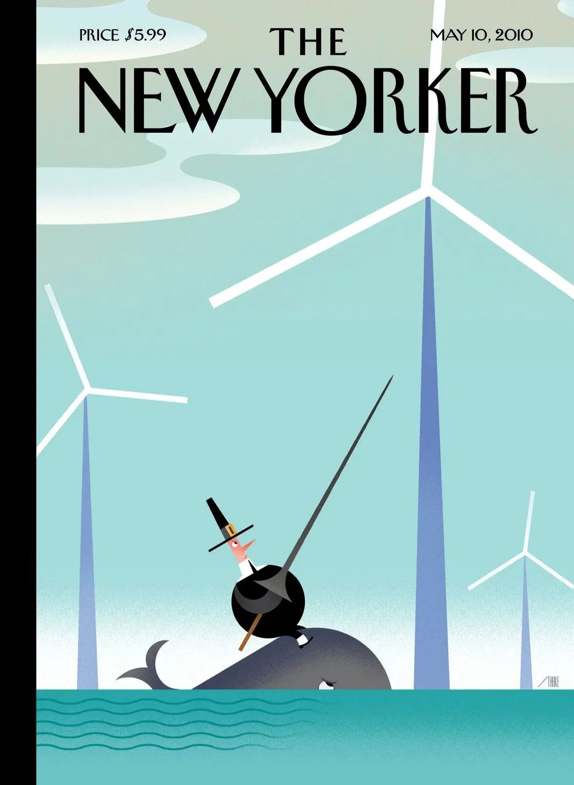 Обложка The New Yorker, 10 мая 2010: Наклон, художник Боб Стейк