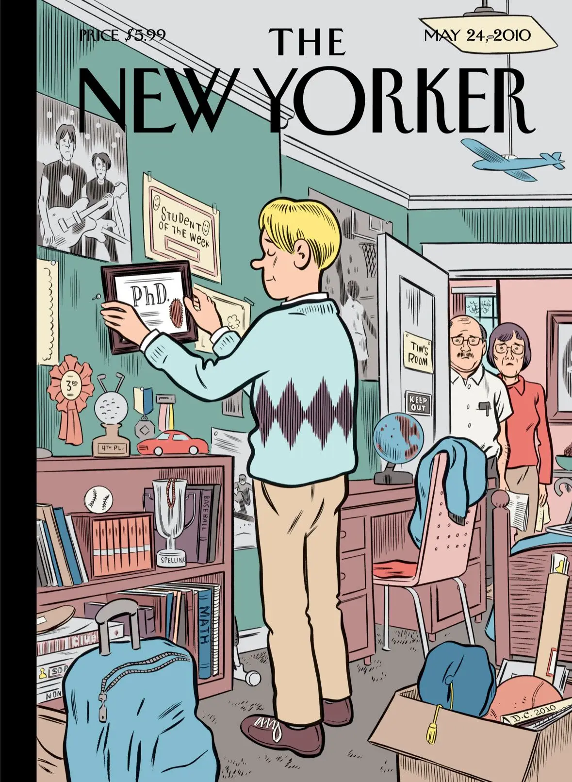 Обложка The New Yorker, 24 мая 2010: Поколение бумеранга, художник Дэниел Клоуз