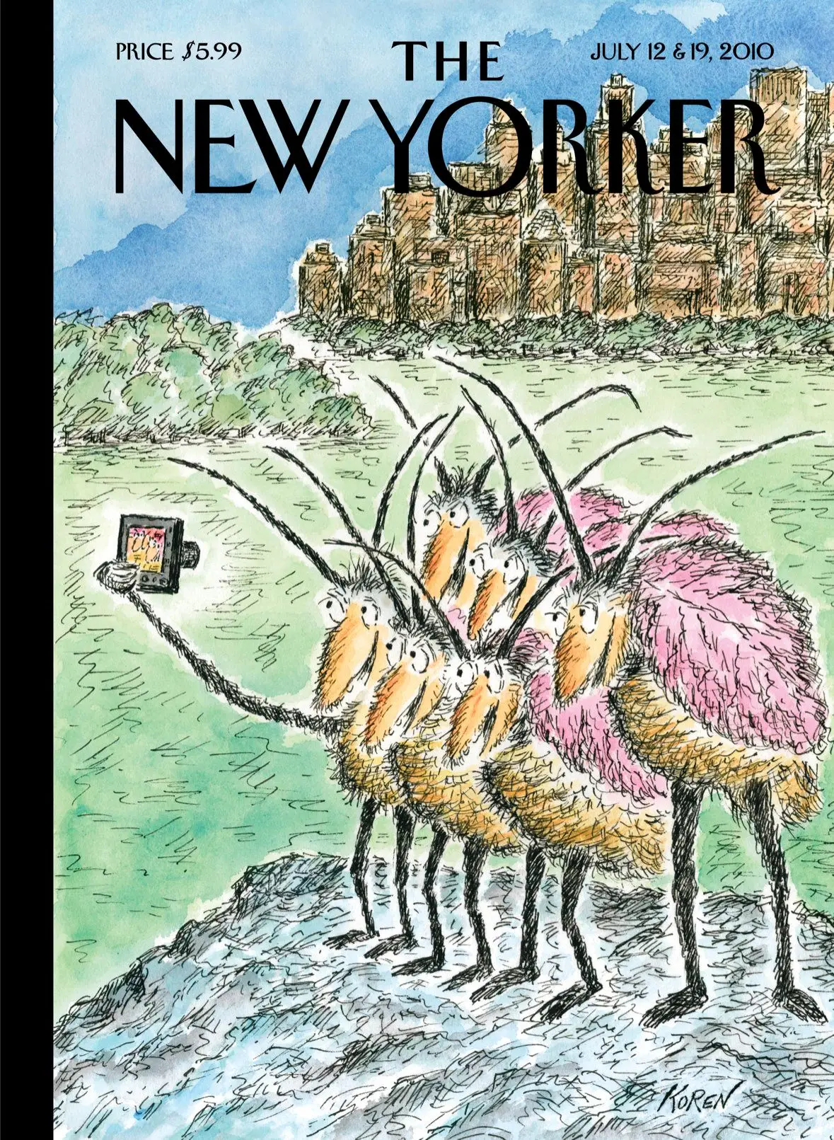 Обложка The New Yorker, 12 июля 2010: Город больших жуков, художник Эдвард Корен
