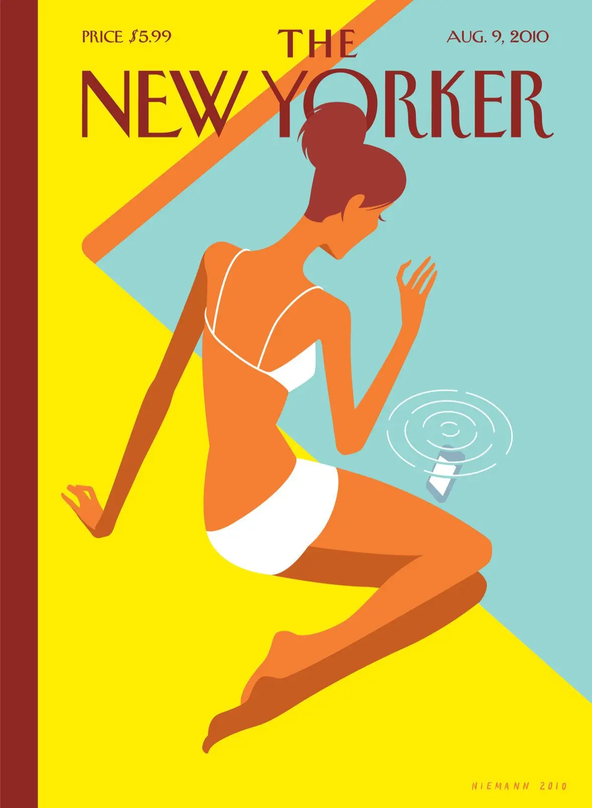 Обложка The New Yorker, 9 августа 2010: Оборванный звонок, художник Кристоф Ниман