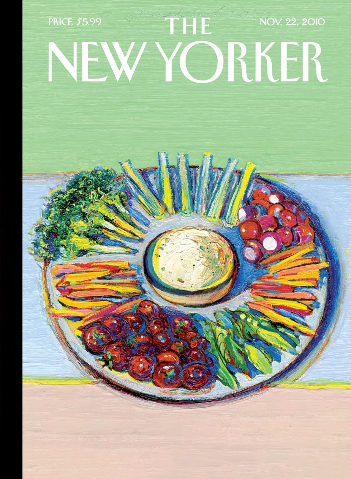 Обложка The New Yorker, 22 ноября 2010: Купание в кругу, художник Уэйн Тибо