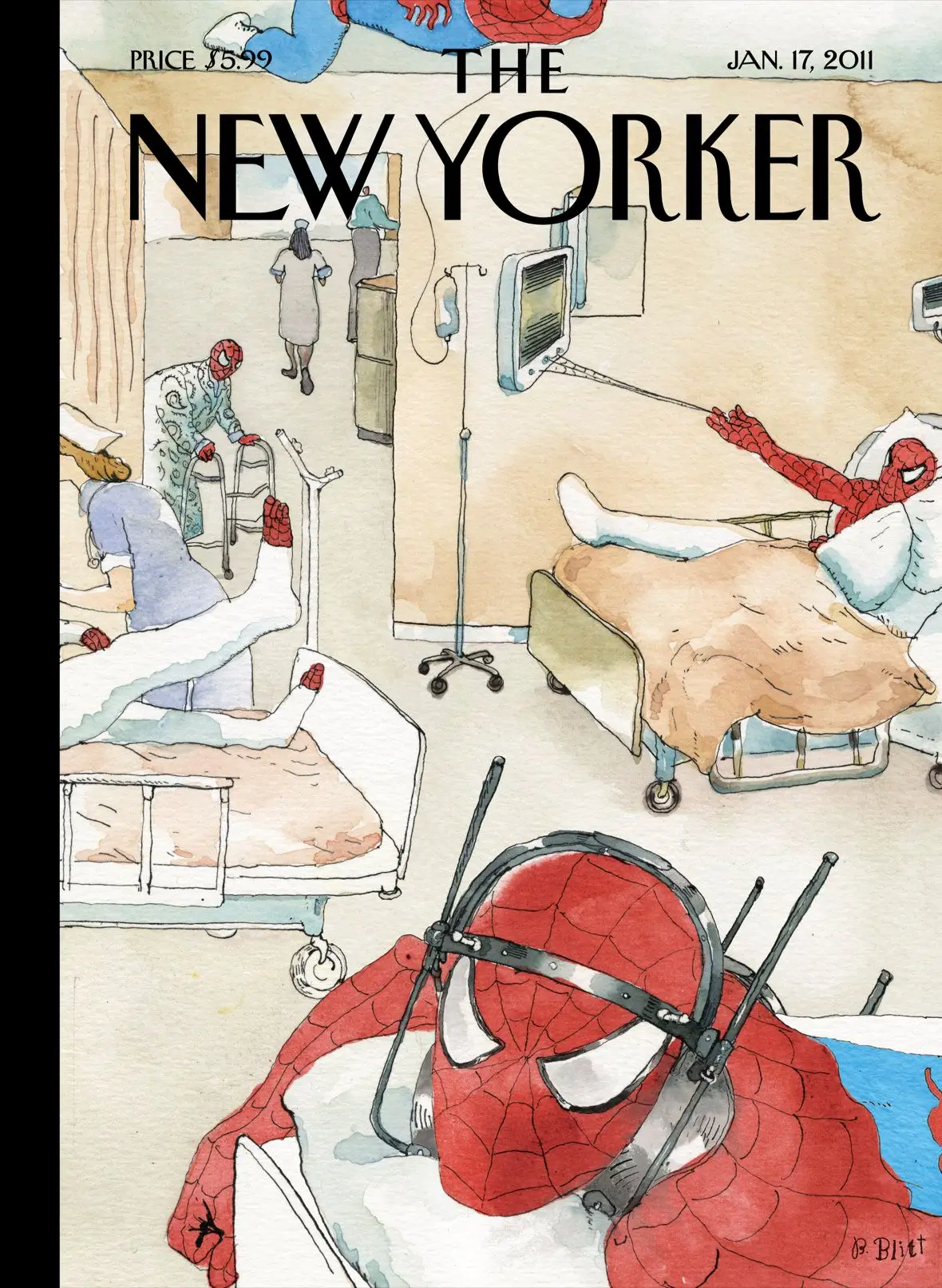 Обложка The New Yorker, 17 января 2011: Паучий путь, художник Барри Блитт
