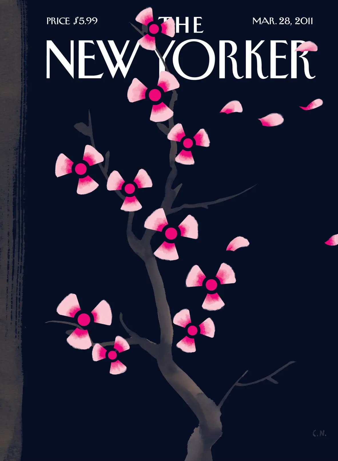 Обложка The New Yorker, 28 марта 2011: Тёмная весна, художник Кристоф Ниман