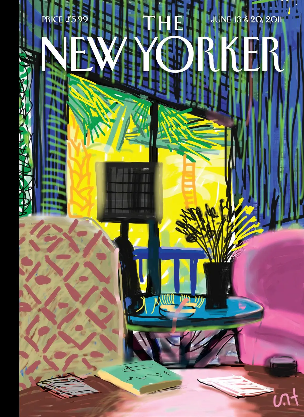 Обложка The New Yorker, 13 июня 2011: Калифорнийские интерьеры, художник Дэвид Хокни