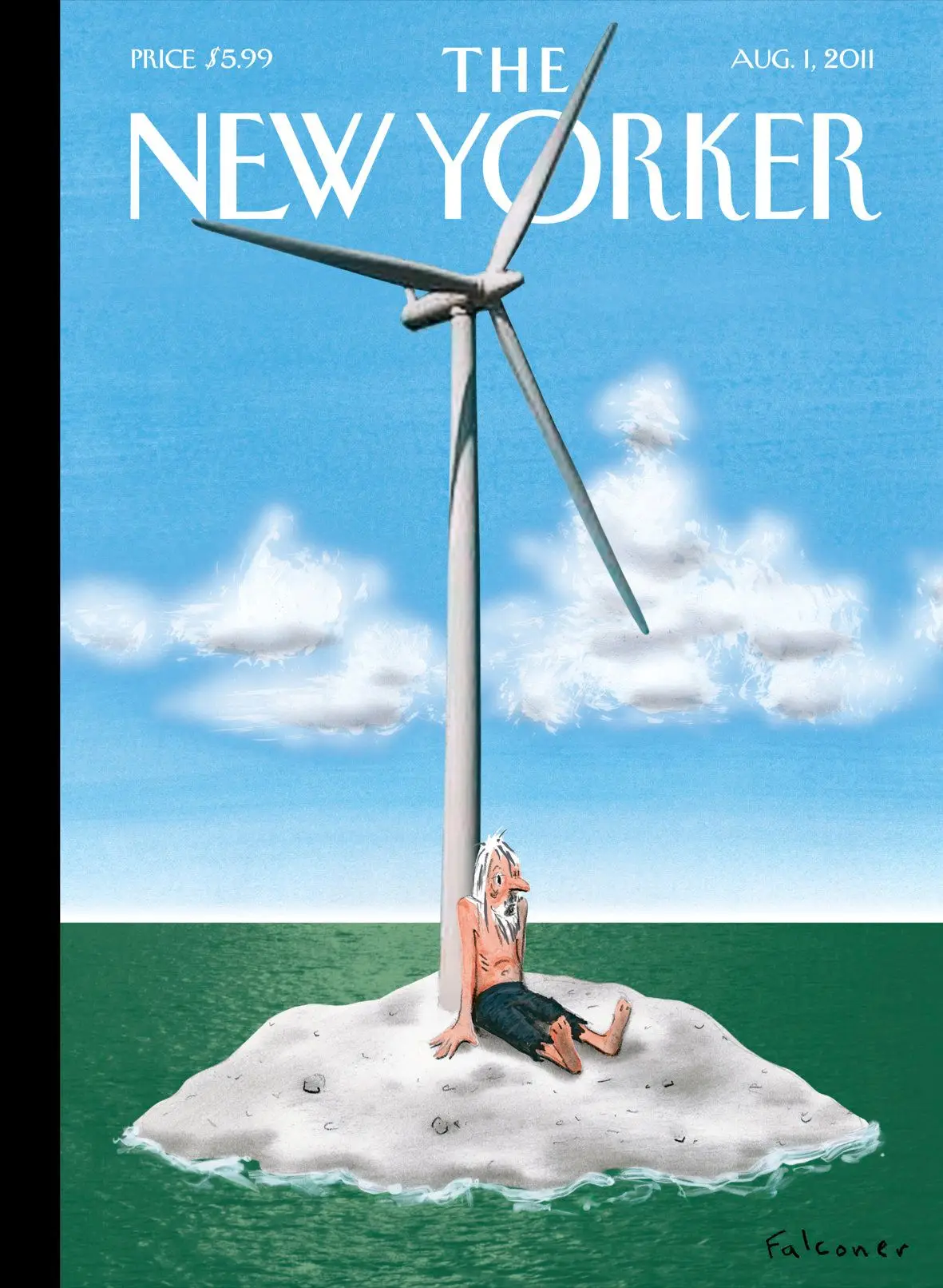 Обложка The New Yorker, 1 августа 2011: Мысли о будущем, художник Иэн Фальконер