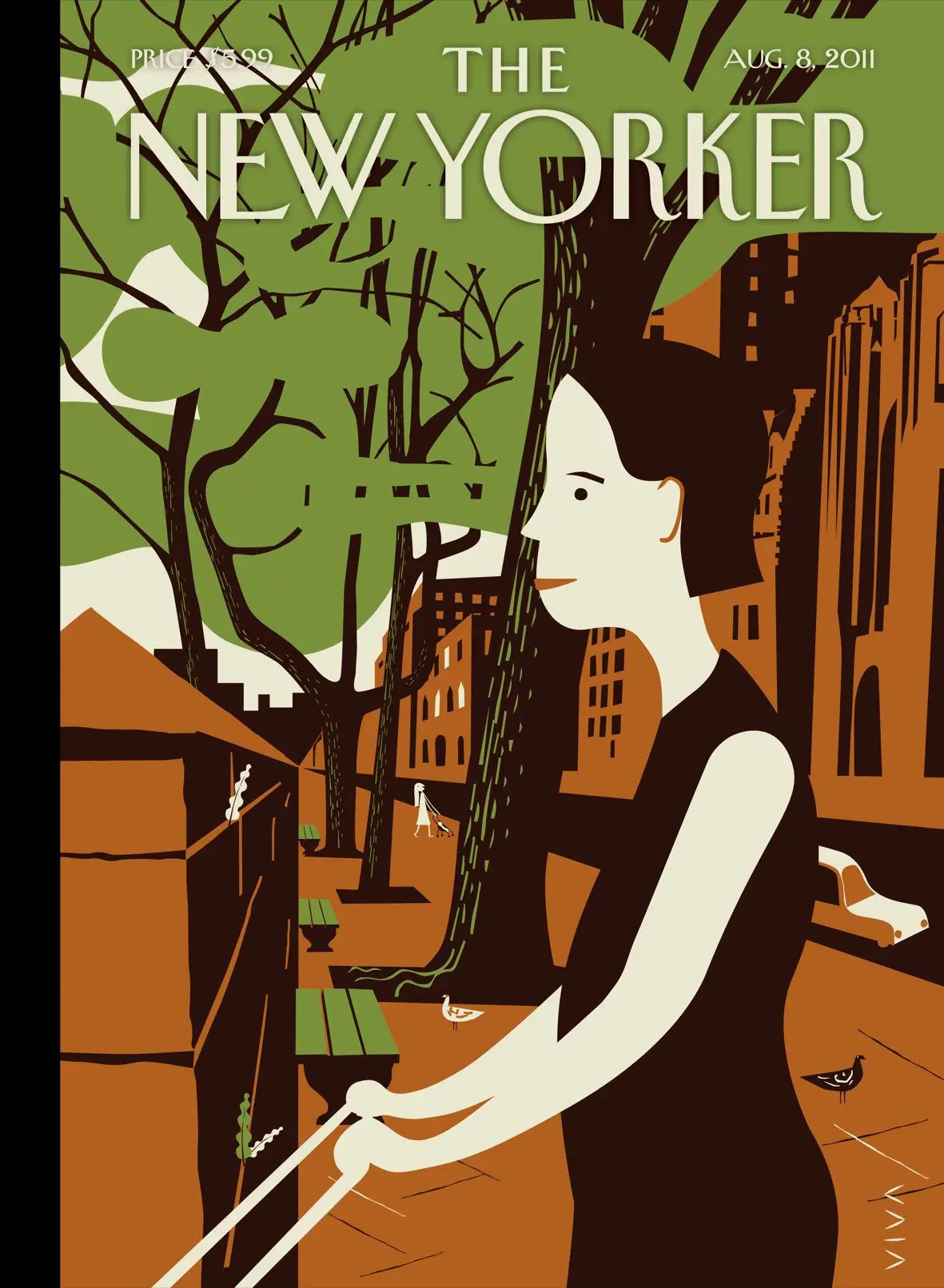 Обложка The New Yorker, 8 августа 2011: В зелень, художник Фрэнк Вива