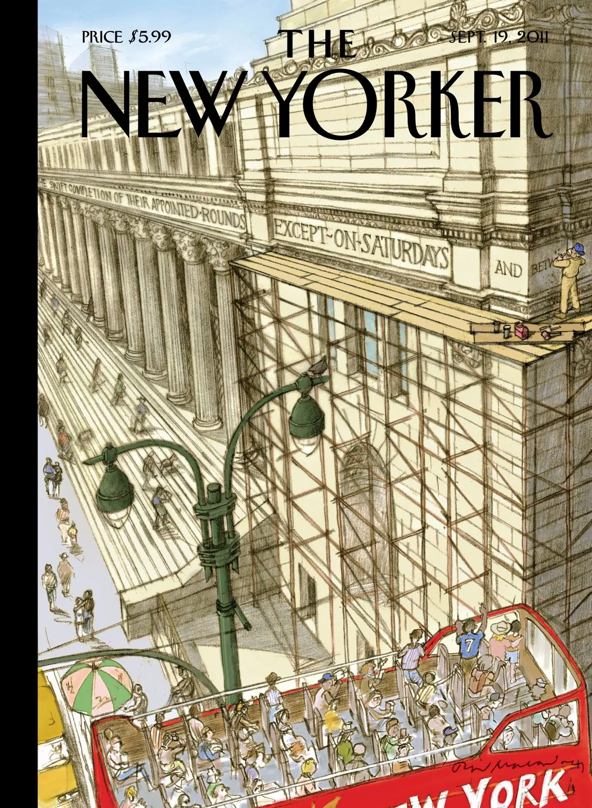 Обложка The New Yorker, 19 сентября 2011: Сниженные ожидания, художник Дэвид Маколей