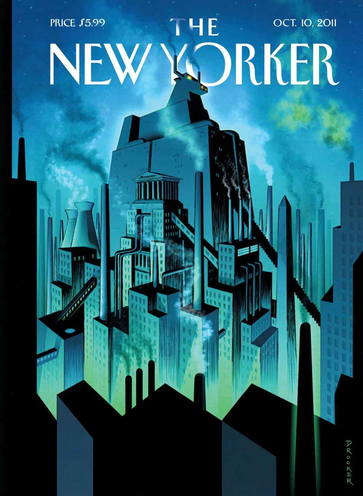Обложка The New Yorker, 10 октября 2011: Город, художник Эрик Друкер