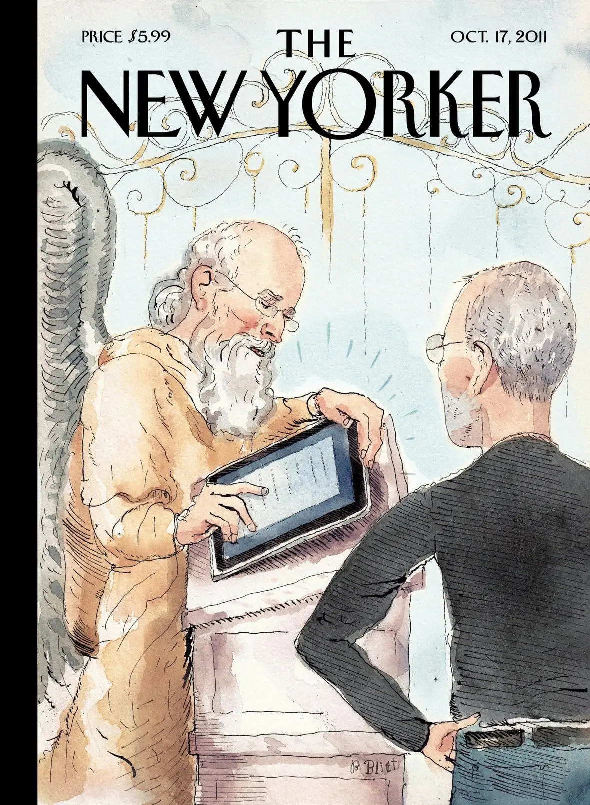 Обложка The New Yorker, 17 октября 2011: Книга жизни, художник Барри Блитт