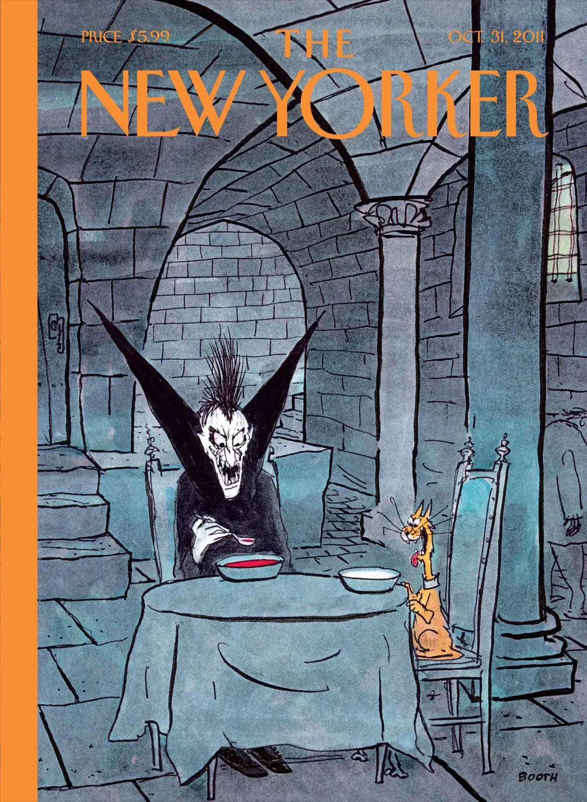 Обложка The New Yorker, 31 октября 2011: Ужин на двоих, художник Джордж Бут