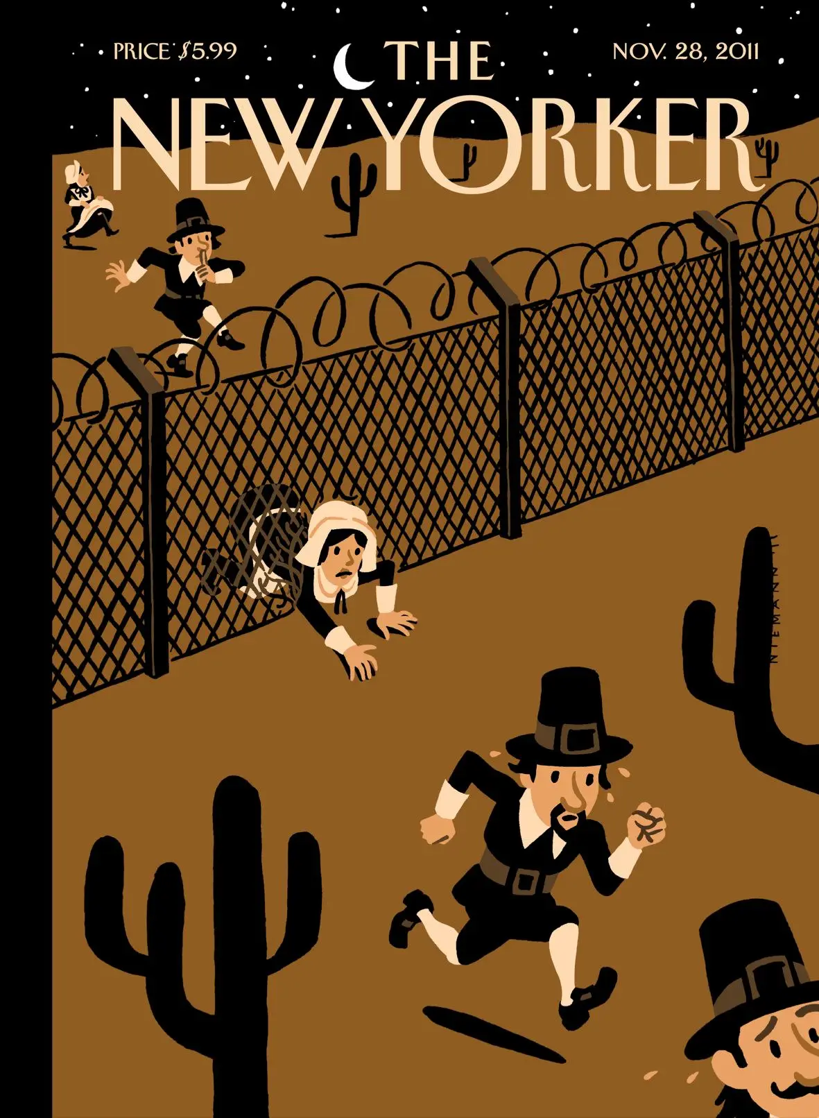 Обложка The New Yorker, 28 ноября 2011: Земля обетованная, художник Кристоф Ниман